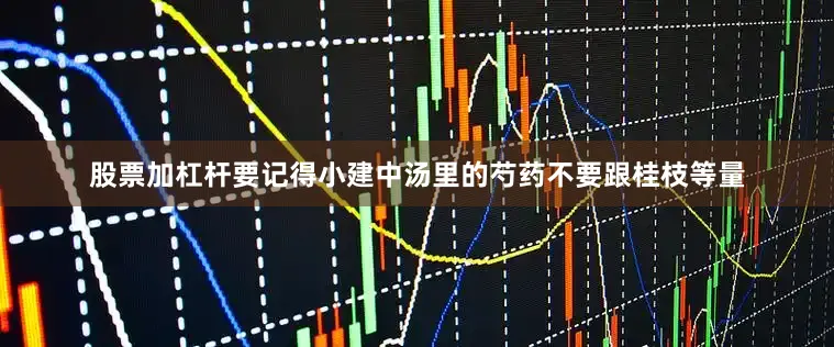 股票加杠杆要记得小建中汤里的芍药不要跟桂枝等量